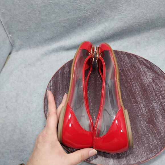Tory Burch Red Logo Jelly Ballet Flats Womens Size 10 - Picture 12 of 12